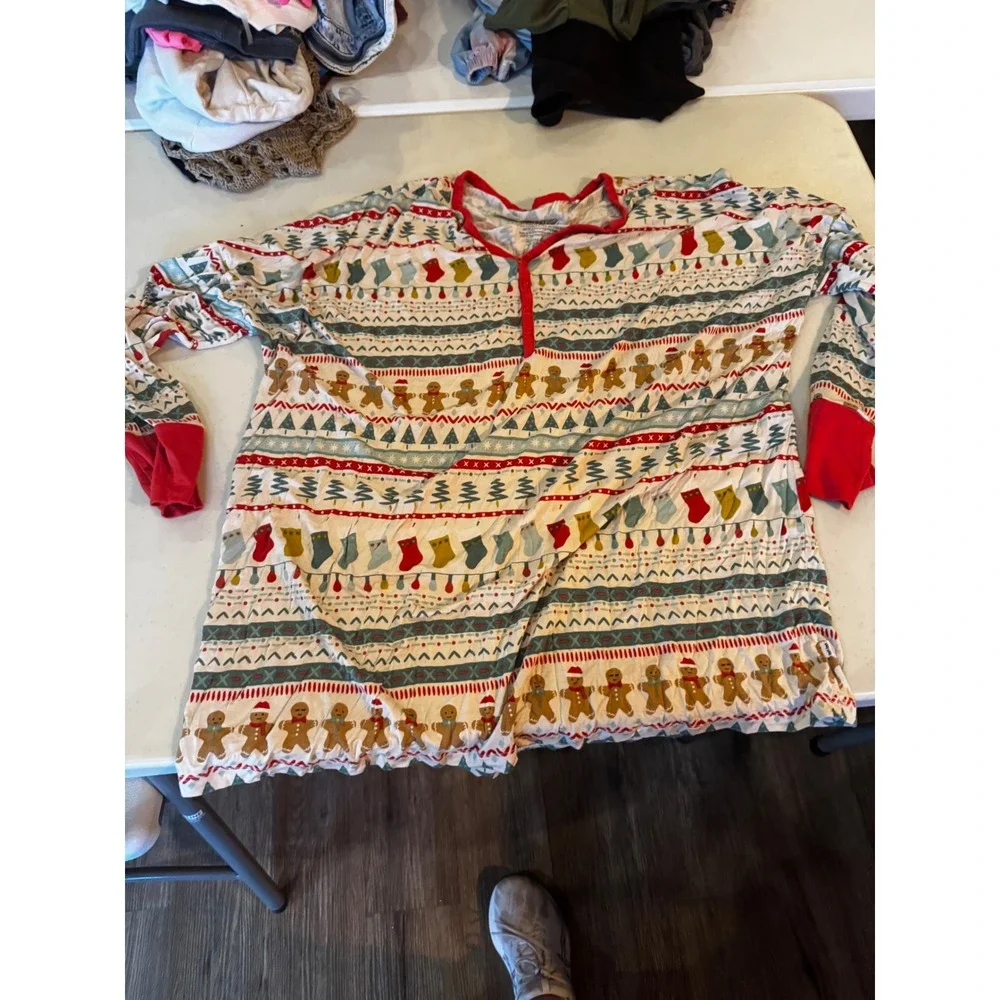 Little Sleepies Womens Gingerbread Fair Isle Bamboo Pajama Top XXL LS011PGLTW